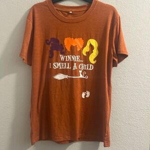 Hocus Pocus Graphic T-Shirt‎ Winnie I Smell A Child Halloween Tee Size M